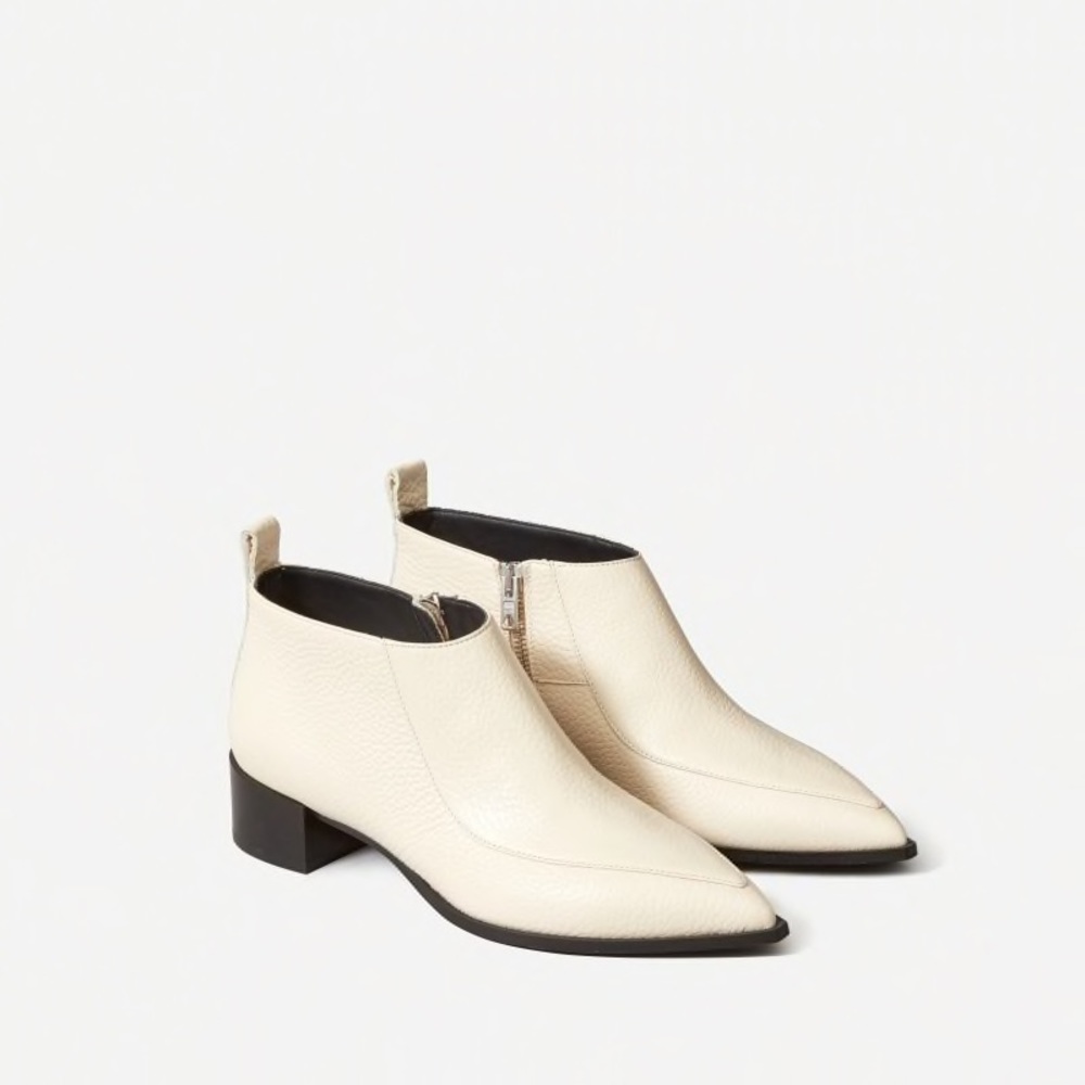 Everlane The Boss Bootie in Bone White